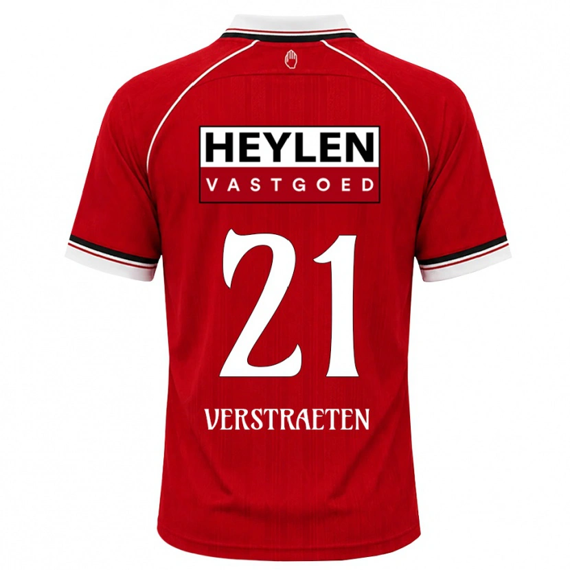Danxen Mujer Camiseta Andreas Verstraeten #21 Rojo Blanco Negro 1ª Equipación 2026/27 La Camisa