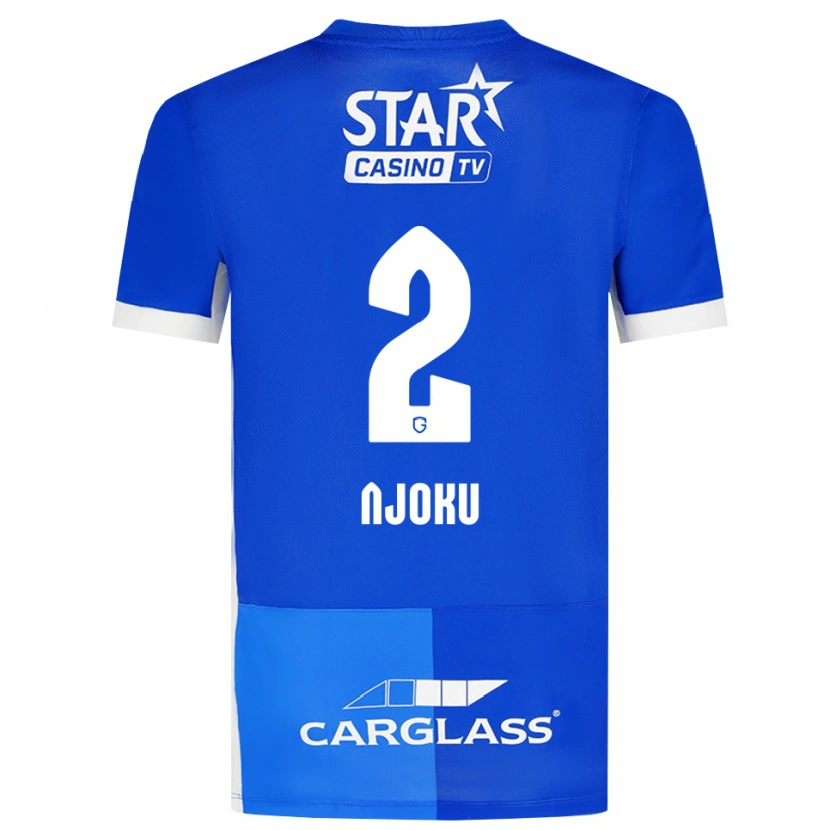 Danxen Mujer Camiseta Junior Njoku #2 Azulmedio Azulreal Blanco 1ª Equipación 2026/27 La Camisa