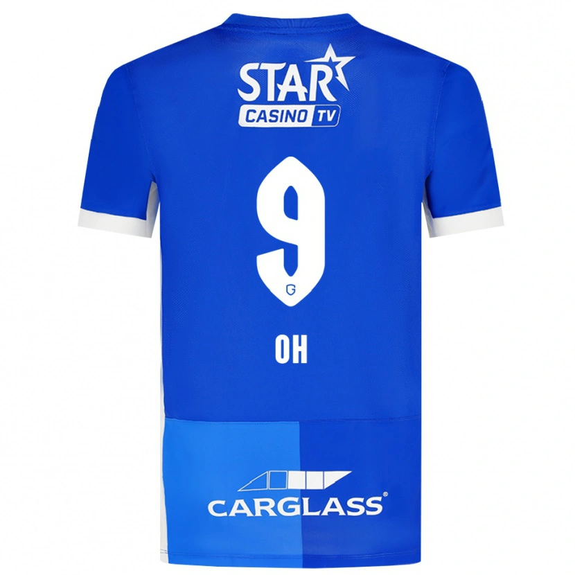 Danxen Mujer Camiseta Hyeon-Gyu Oh #9 Azulmedio Azulreal Blanco 1ª Equipación 2026/27 La Camisa