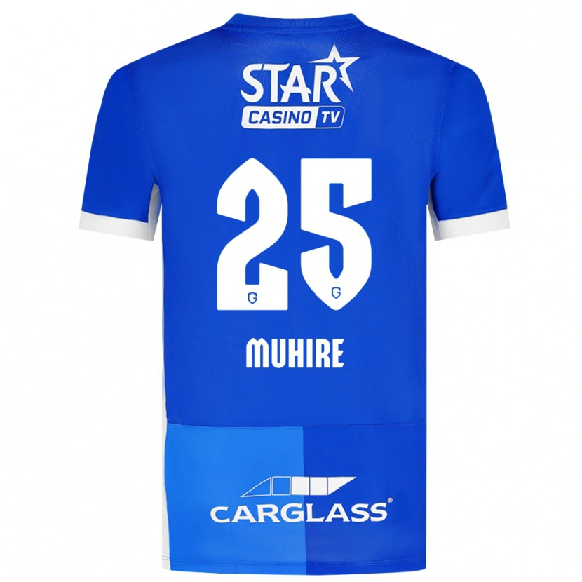 Danxen Mujer Camiseta Ian-Confiance Muhire #25 Azulmedio Azulreal Blanco 1ª Equipación 2026/27 La Camisa