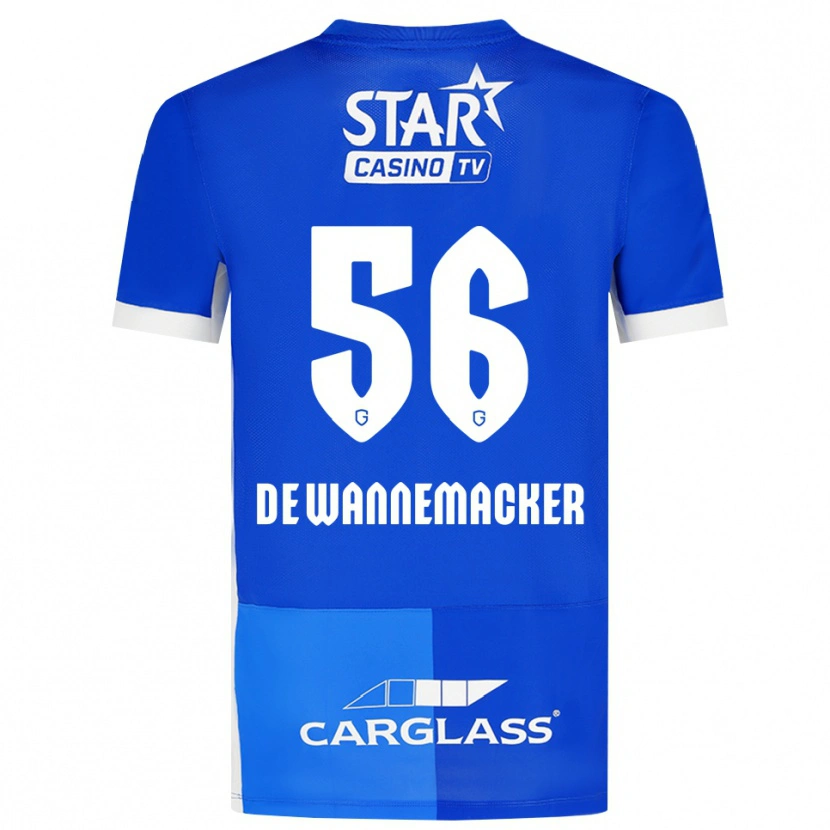 Danxen Mujer Camiseta August De Wannemacker #56 Azulmedio Azulreal Blanco 1ª Equipación 2026/27 La Camisa