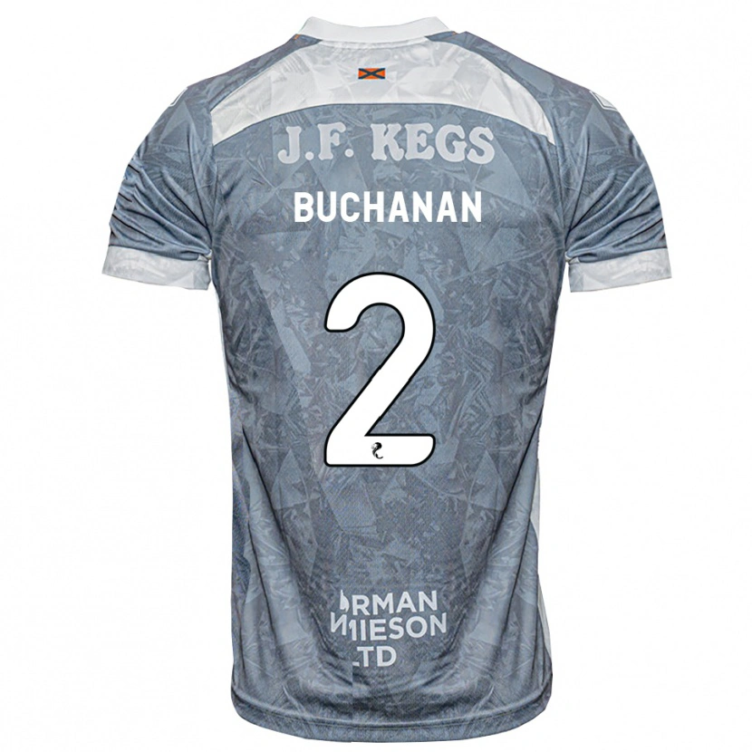 Danxen Mujer Camiseta Marcus Buchanan #2 Gris Pizarra Claro 2ª Equipación 2026/27 La Camisa