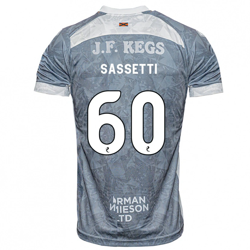 Danxen Mujer Camiseta Lorenzo Sassetti #60 Gris Pizarra Claro 2ª Equipación 2026/27 La Camisa