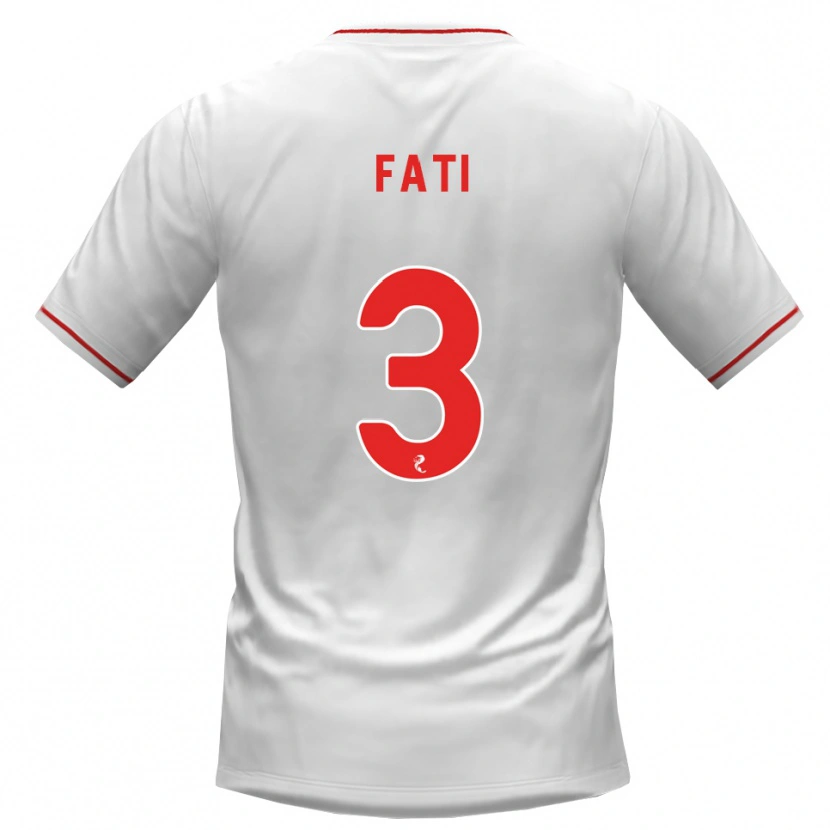 Danxen Mujer Camiseta Babacar Fati #3 Blanco Rojo 2ª Equipación 2026/27 La Camisa