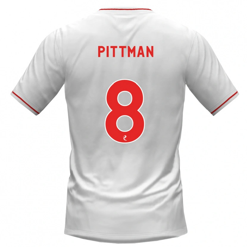 Danxen Mujer Camiseta Scott Pittman #8 Blanco Rojo 2ª Equipación 2026/27 La Camisa