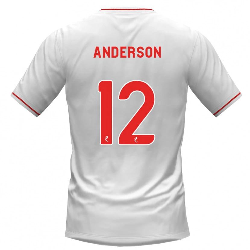 Danxen Mujer Camiseta Rhys Anderson #12 Blanco Rojo 2ª Equipación 2026/27 La Camisa