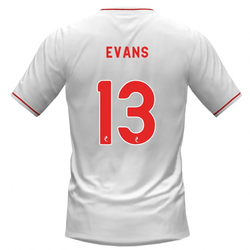 Danxen Mujer Camiseta Lauren Evans #13 Blanco Rojo 2ª Equipación 2026/27 La Camisa