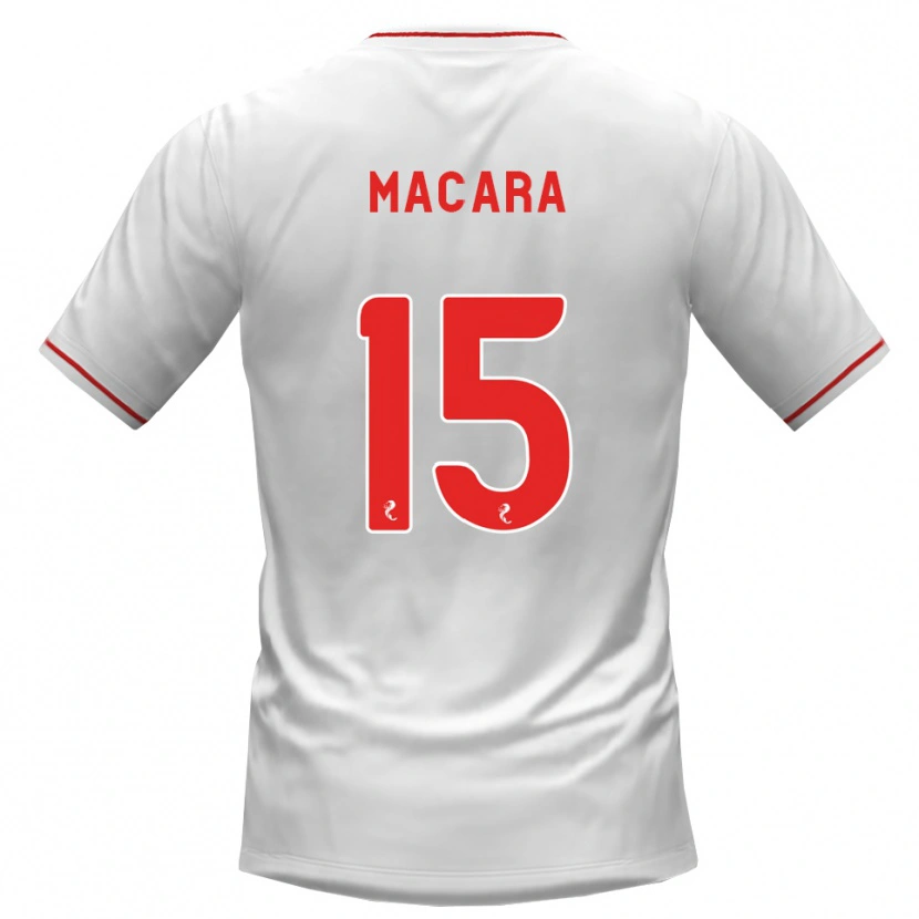 Danxen Mujer Camiseta Elise Macara #15 Blanco Rojo 2ª Equipación 2026/27 La Camisa