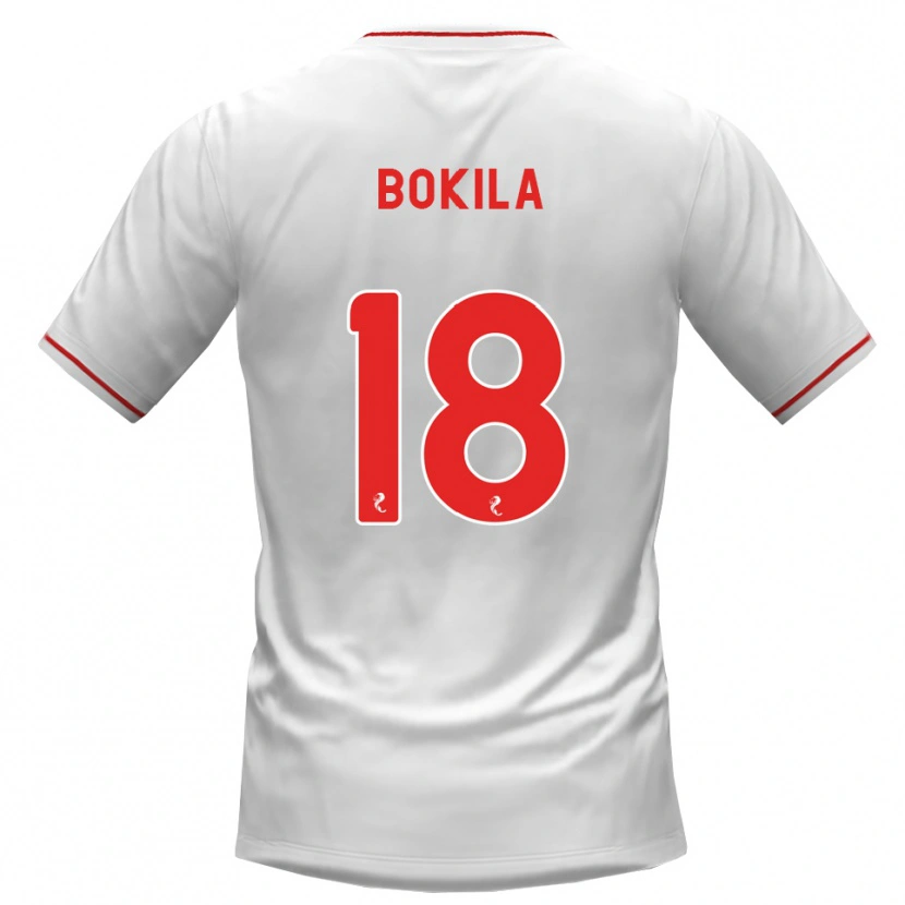 Danxen Mujer Camiseta Jeremy Bokila #18 Blanco Rojo 2ª Equipación 2026/27 La Camisa