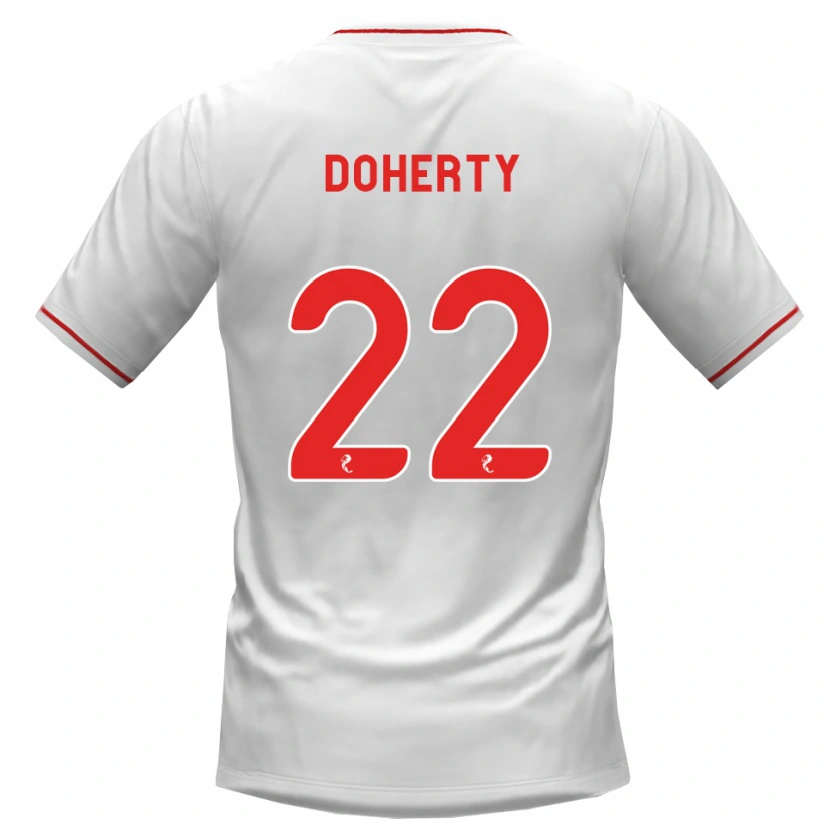 Danxen Mujer Camiseta Jordan Doherty #22 Blanco Rojo 2ª Equipación 2026/27 La Camisa