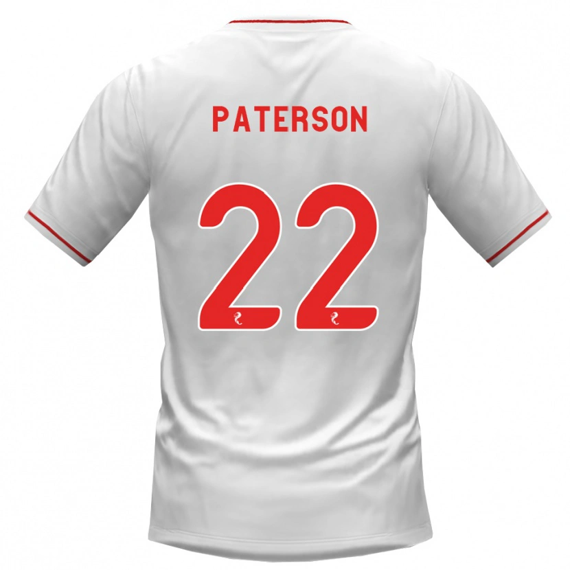 Danxen Mujer Camiseta Maura Paterson #22 Blanco Rojo 2ª Equipación 2026/27 La Camisa
