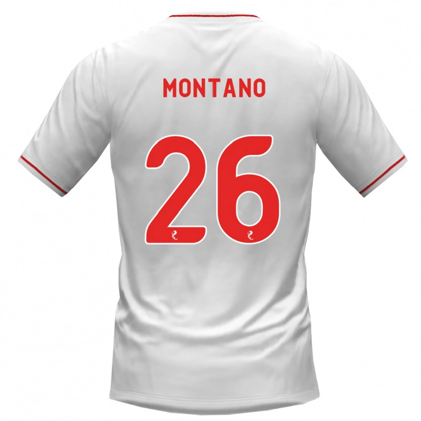 Danxen Mujer Camiseta Cristian Montano #26 Blanco Rojo 2ª Equipación 2026/27 La Camisa