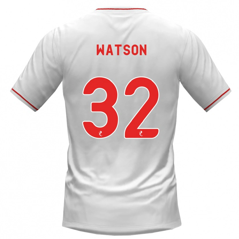 Danxen Mujer Camiseta Ashley Watson #32 Blanco Rojo 2ª Equipación 2026/27 La Camisa