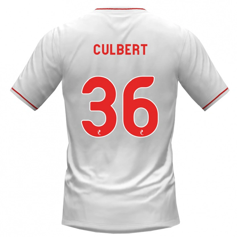 Danxen Mujer Camiseta Sam Culbert #36 Blanco Rojo 2ª Equipación 2026/27 La Camisa