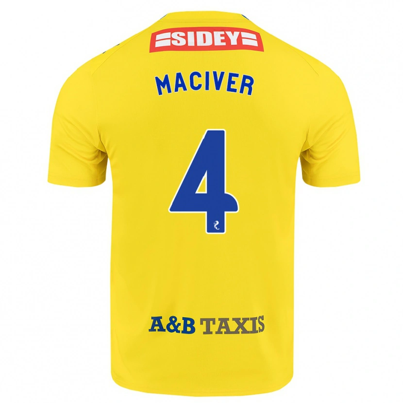 Danxen Mujer Camiseta Ellie Maciver #4 Amarillo Azul Negro 2ª Equipación 2026/27 La Camisa