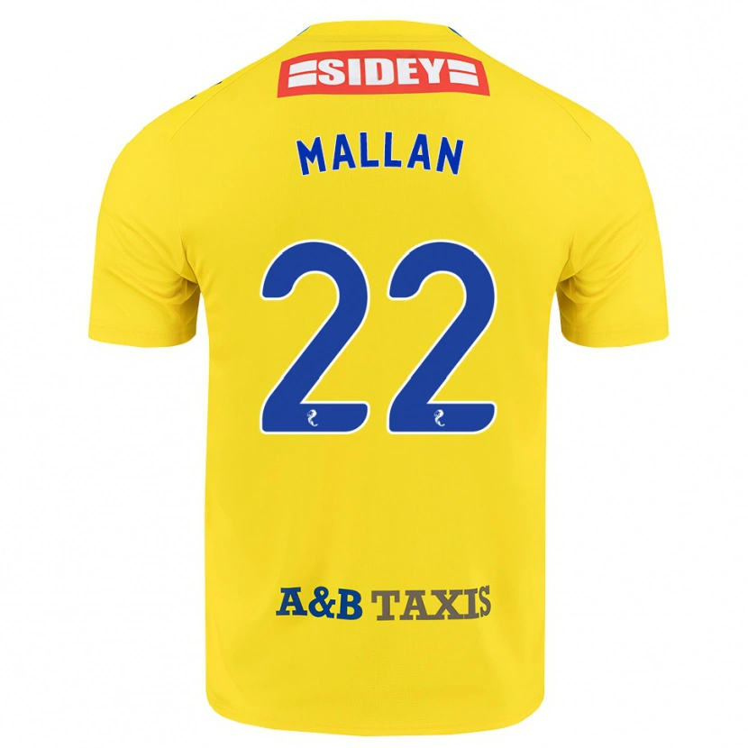 Danxen Mujer Camiseta Stevie Mallan #22 Amarillo Azul Negro 2ª Equipación 2026/27 La Camisa