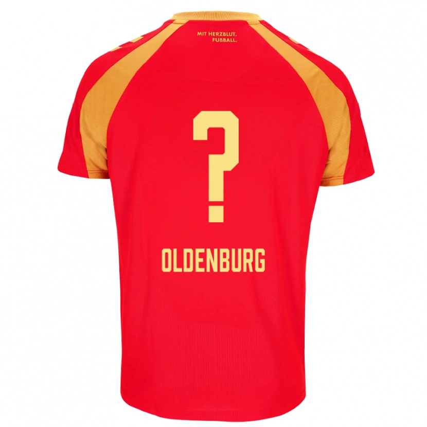 Danxen Mujer Camiseta Leon Oldenburg #0 Rojo Naranja Negro 2ª Equipación 2026/27 La Camisa