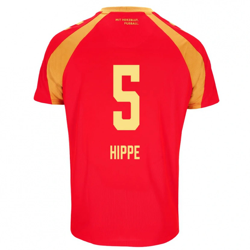Danxen Mujer Camiseta Maximilian Hippe #5 Rojo Naranja Negro 2ª Equipación 2026/27 La Camisa