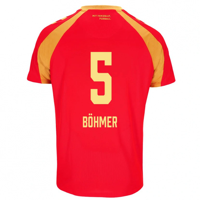 Danxen Mujer Camiseta Tim Böhmer #5 Rojo Naranja Negro 2ª Equipación 2026/27 La Camisa