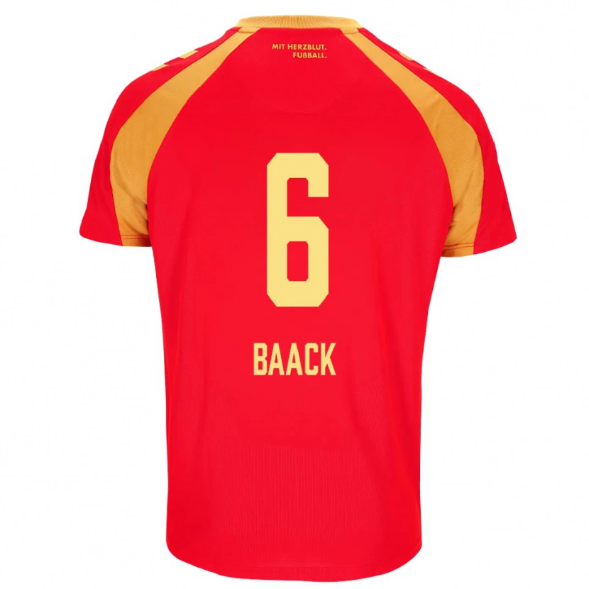 Danxen Mujer Camiseta Tom Baack #6 Rojo Naranja Negro 2ª Equipación 2026/27 La Camisa