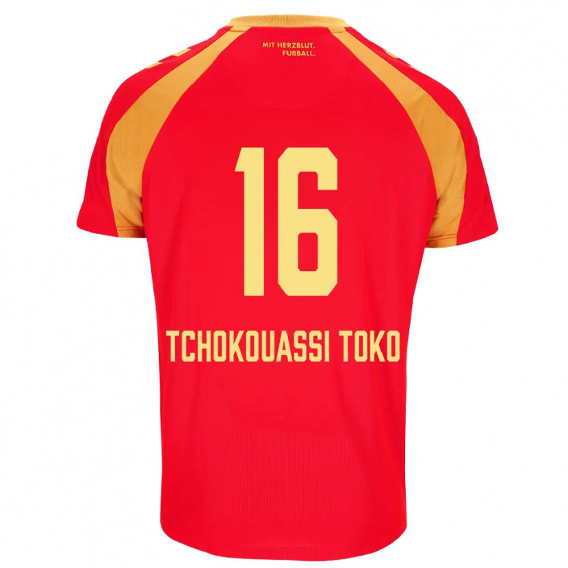Danxen Mujer Camiseta Daryl Tchokouassi Toko #16 Rojo Naranja Negro 2ª Equipación 2026/27 La Camisa