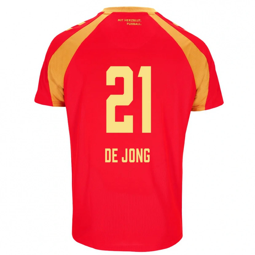 Danxen Mujer Camiseta Travis De Jong #21 Rojo Naranja Negro 2ª Equipación 2026/27 La Camisa