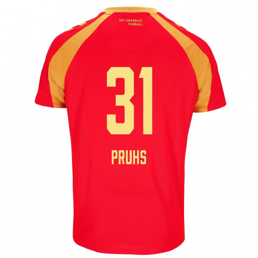 Danxen Mujer Camiseta Florian Pruhs #31 Rojo Naranja Negro 2ª Equipación 2026/27 La Camisa