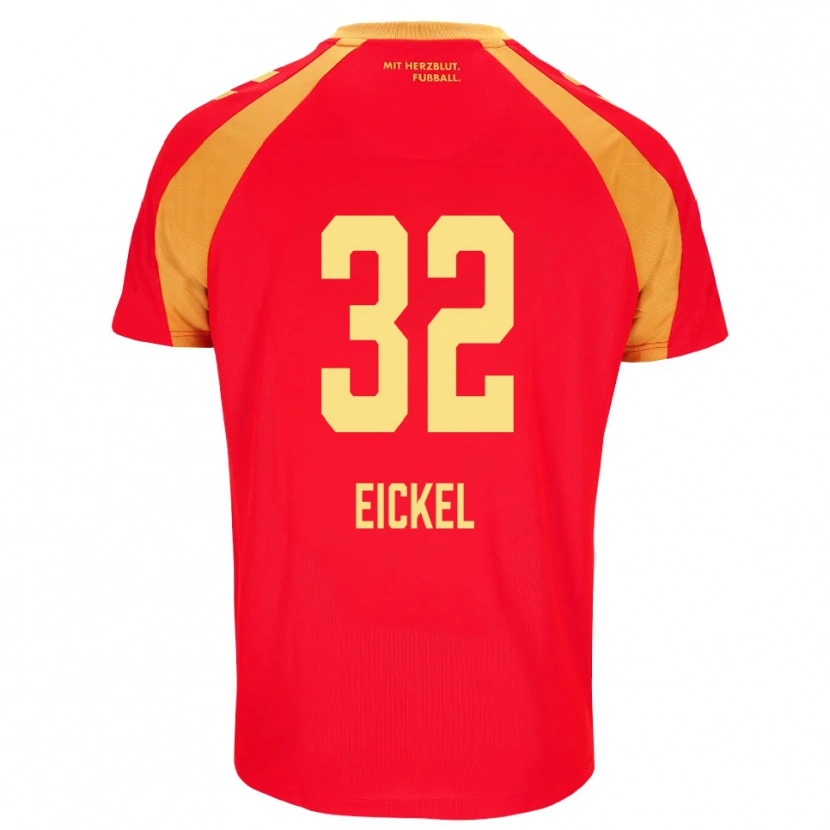Danxen Mujer Camiseta Lasse Eickel #32 Rojo Naranja Negro 2ª Equipación 2026/27 La Camisa