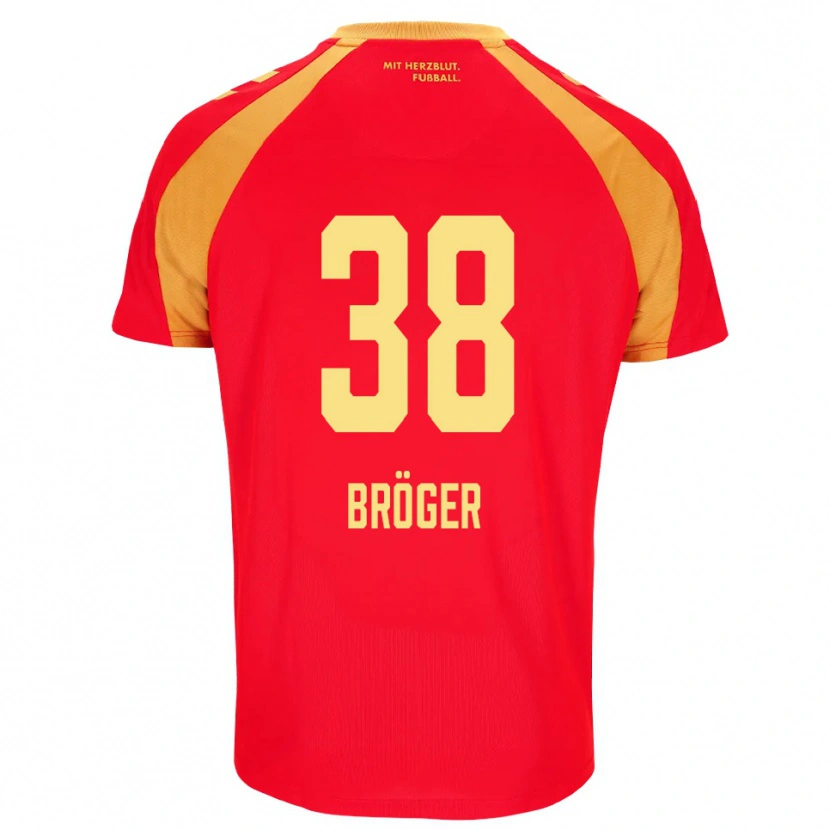 Danxen Mujer Camiseta Bennit Bröger #38 Rojo Naranja Negro 2ª Equipación 2026/27 La Camisa
