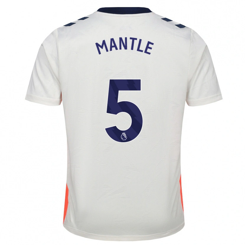 Danxen Mujer Camiseta David Mantle #5 Blanco Naranja Azul Real 2ª Equipación 2026/27 La Camisa