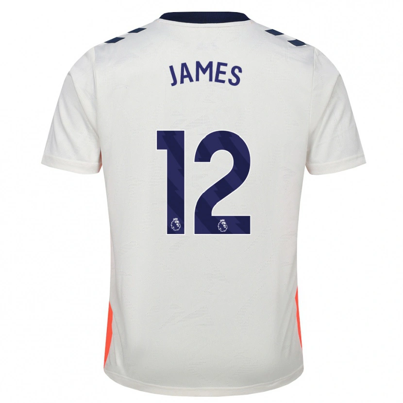 Danxen Mujer Camiseta Jack James #12 Blanco Naranja Azul Real 2ª Equipación 2026/27 La Camisa
