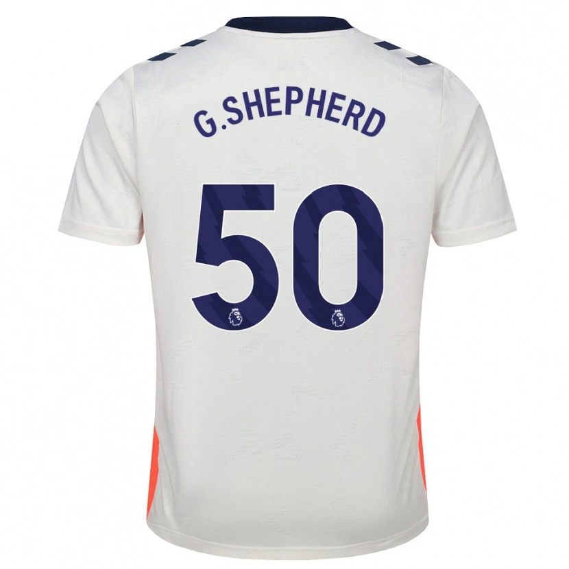 Danxen Mujer Camiseta George Shepherd #50 Blanco Naranja Azul Real 2ª Equipación 2026/27 La Camisa