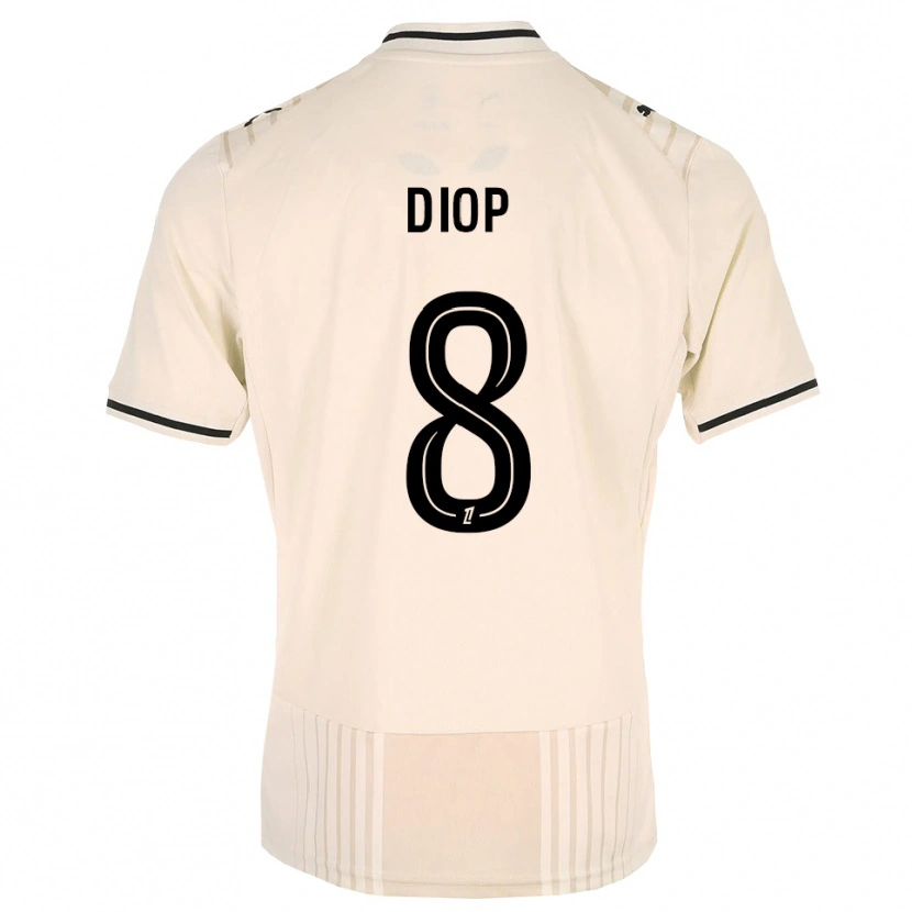Danxen Mujer Camiseta Mouhamed Diop #8 Encaje Antiguo Negro Blanco Antique 2ª Equipación 2026/27 La Camisa