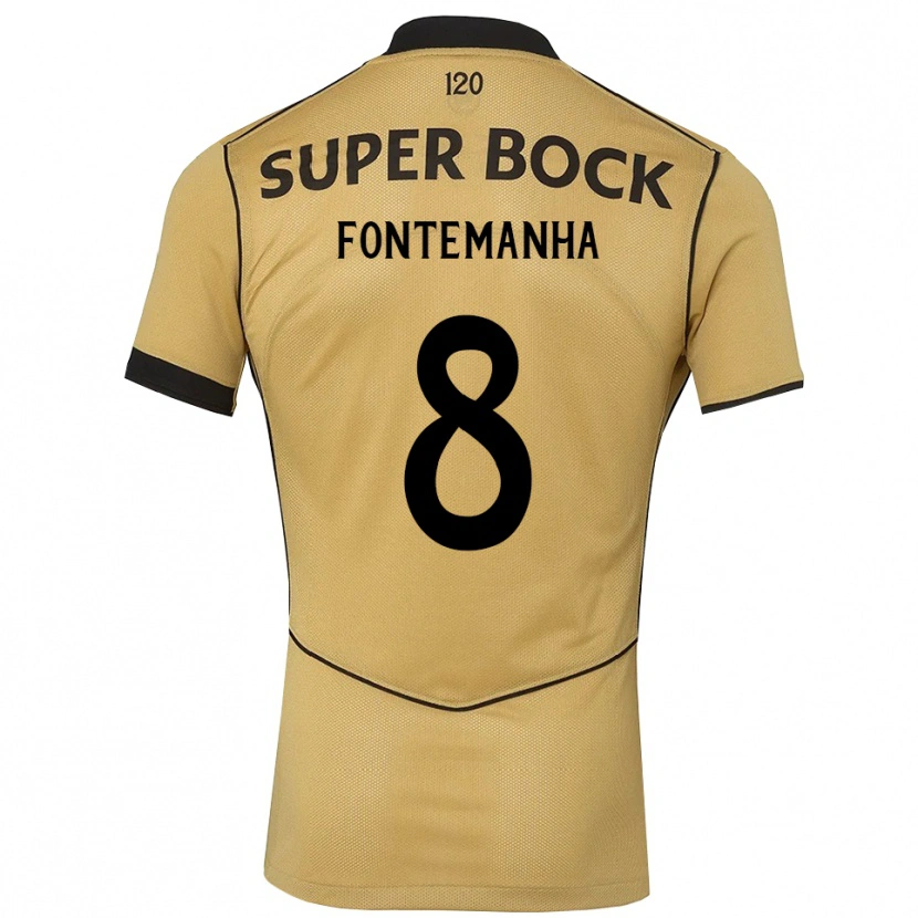 Danxen Mujer Camiseta Rita Fontemanha #8 Goldenrod Negro 2ª Equipación 2026/27 La Camisa