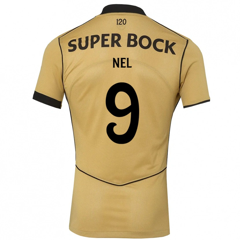 Danxen Mujer Camiseta Rafael Nel #9 Goldenrod Negro 2ª Equipación 2026/27 La Camisa