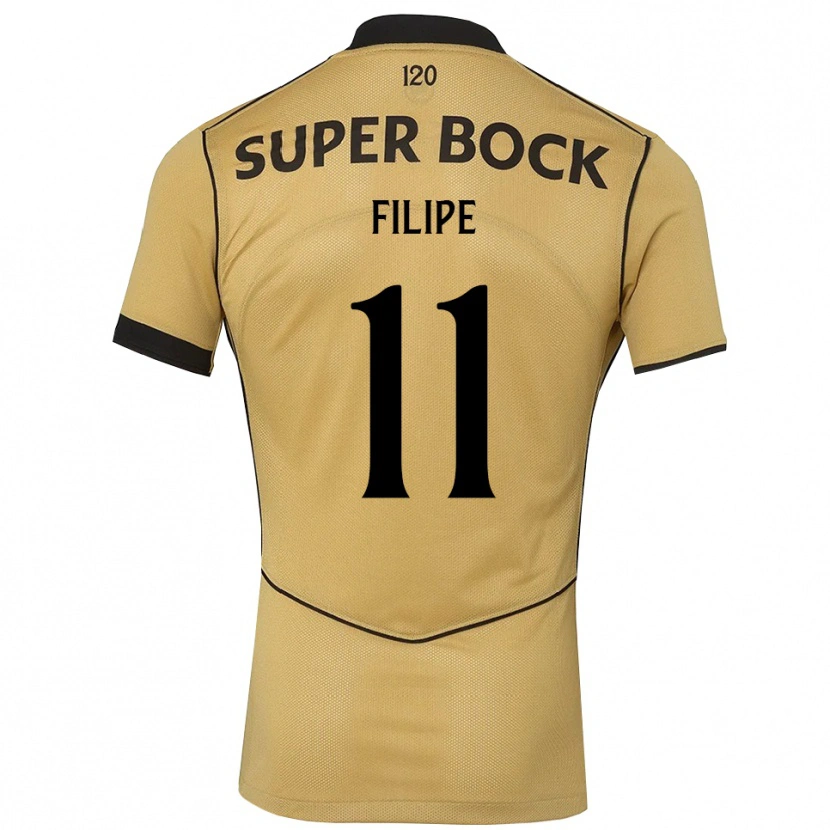 Danxen Mujer Camiseta Yanick Filipe #11 Goldenrod Negro 2ª Equipación 2026/27 La Camisa