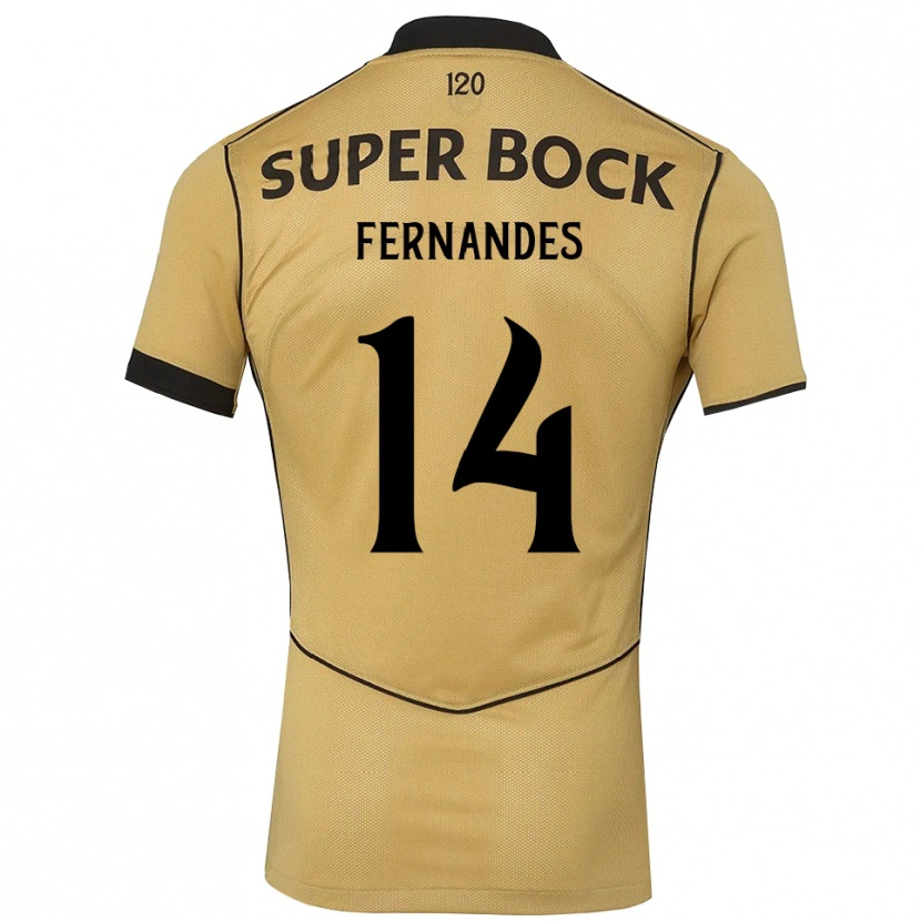 Danxen Mujer Camiseta Santiago Fernandes #14 Goldenrod Negro 2ª Equipación 2026/27 La Camisa