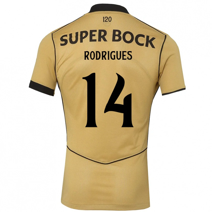 Danxen Mujer Camiseta Paulo Rodrigues #14 Goldenrod Negro 2ª Equipación 2026/27 La Camisa