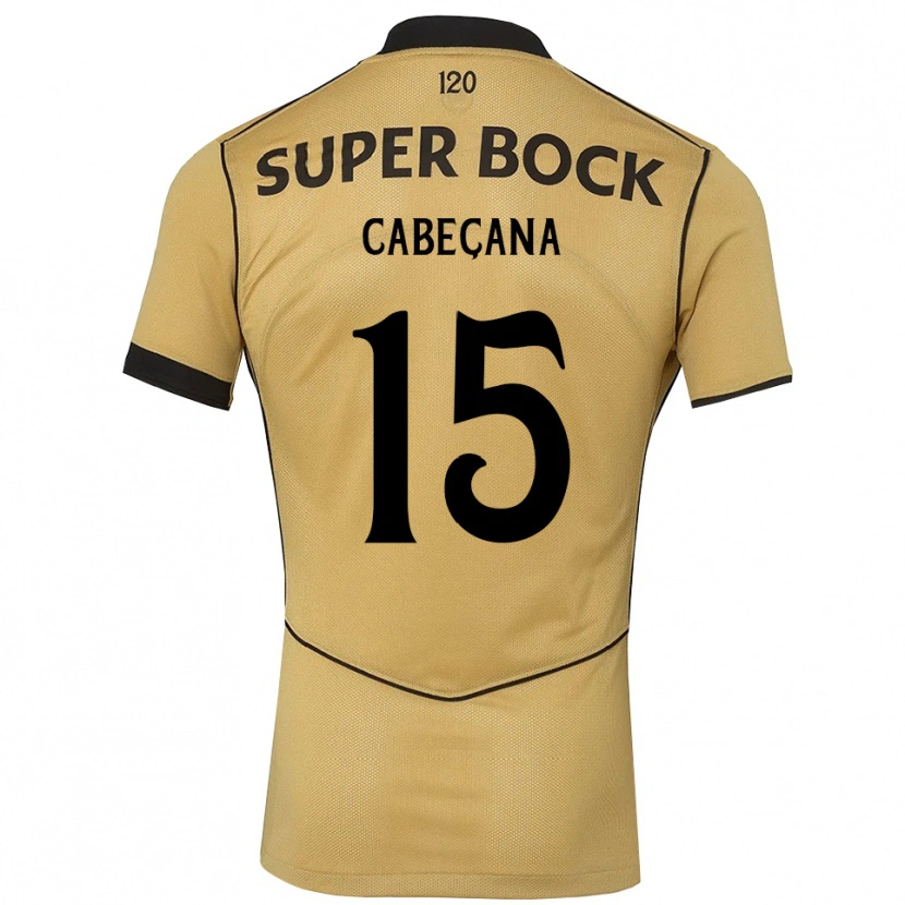 Danxen Mujer Camiseta Francisco Cabeçana #15 Goldenrod Negro 2ª Equipación 2026/27 La Camisa