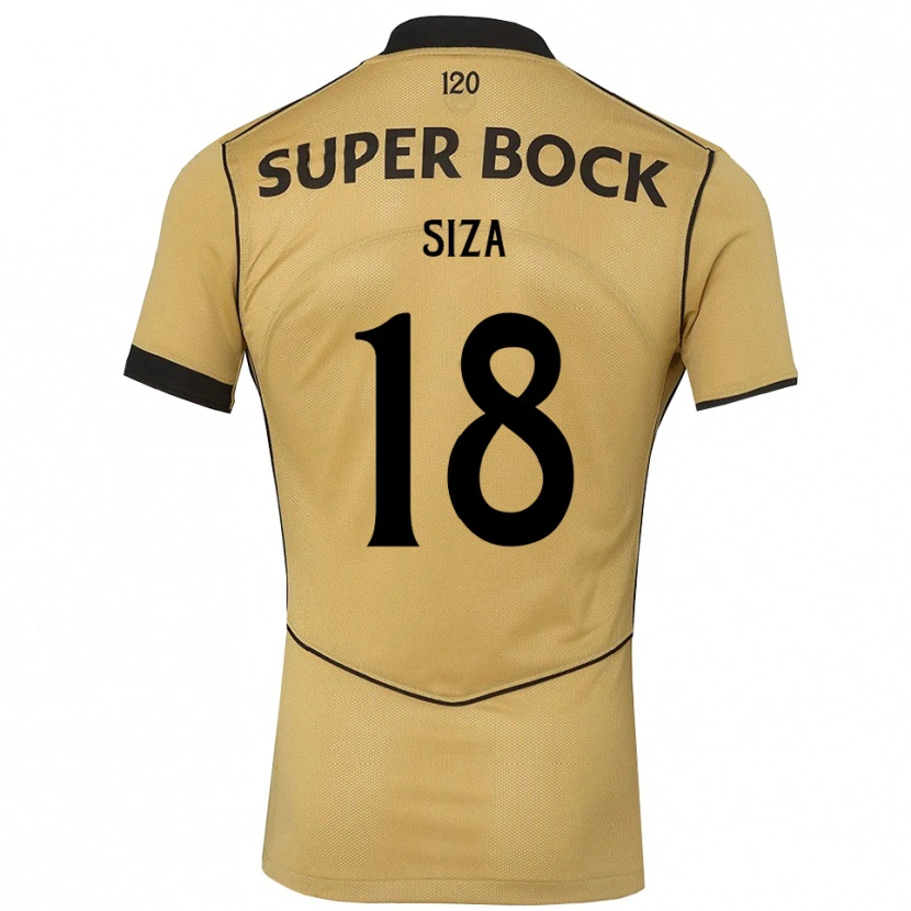 Danxen Mujer Camiseta Sergio Siza #18 Goldenrod Negro 2ª Equipación 2026/27 La Camisa