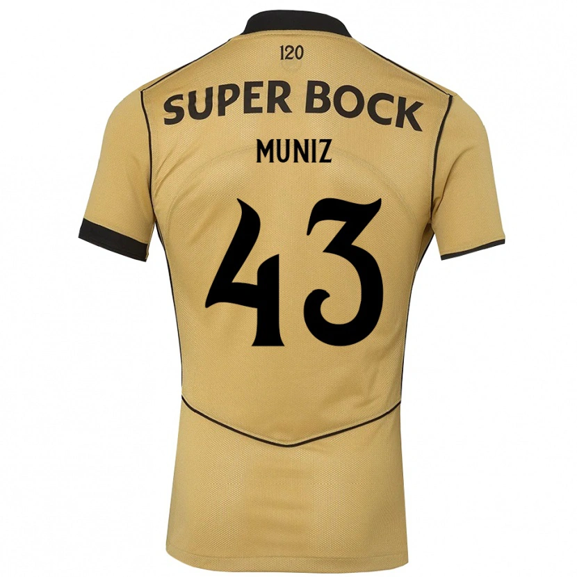 Danxen Mujer Camiseta João Muniz #43 Goldenrod Negro 2ª Equipación 2026/27 La Camisa