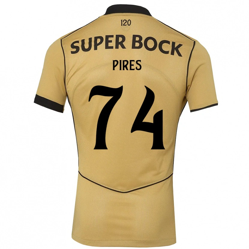 Danxen Mujer Camiseta Guilherme Pires #74 Goldenrod Negro 2ª Equipación 2026/27 La Camisa