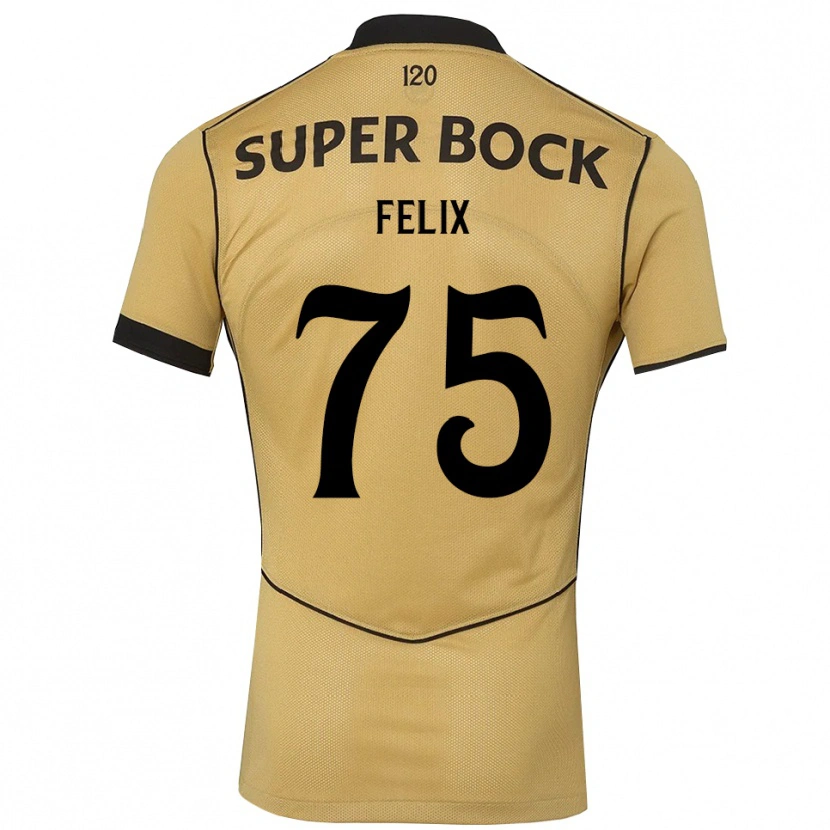 Danxen Mujer Camiseta Vando Félix #75 Goldenrod Negro 2ª Equipación 2026/27 La Camisa