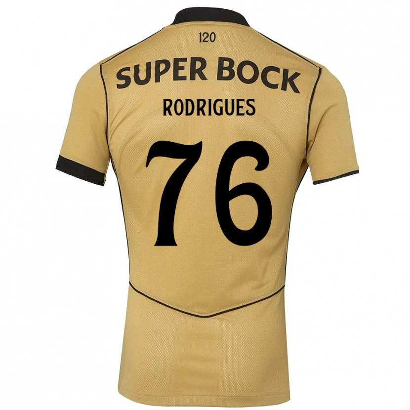 Danxen Mujer Camiseta Rodrigo Rodrigues #76 Goldenrod Negro 2ª Equipación 2026/27 La Camisa