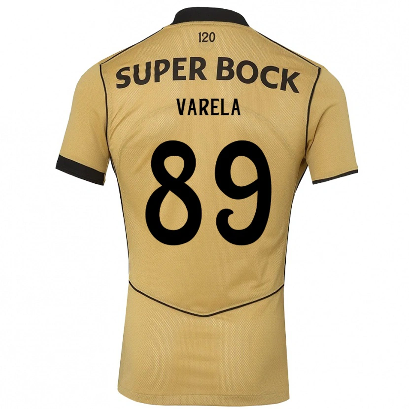 Danxen Mujer Camiseta Leonardo Varela #89 Goldenrod Negro 2ª Equipación 2026/27 La Camisa