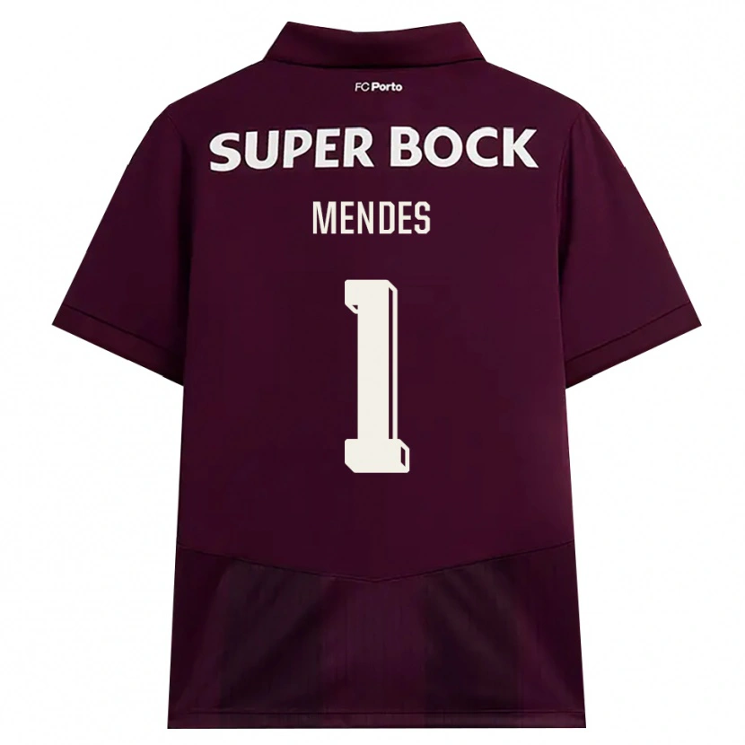 Danxen Mujer Camiseta Francisco Mendes #1 Blanco Borgoña Blanco 2ª Equipación 2026/27 La Camisa