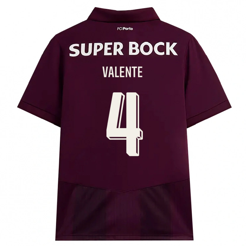 Danxen Mujer Camiseta Salvador Valente #4 Blanco Borgoña Blanco 2ª Equipación 2026/27 La Camisa