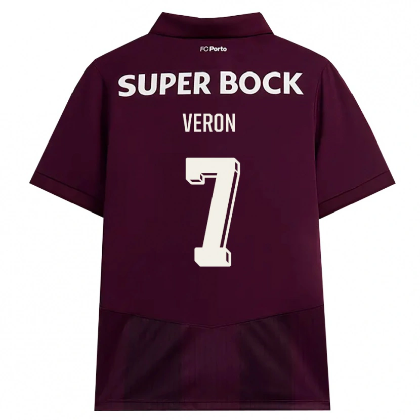 Danxen Mujer Camiseta Gabriel Veron #7 Blanco Borgoña Blanco 2ª Equipación 2026/27 La Camisa