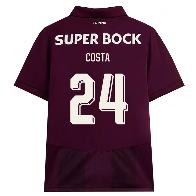 Danxen Mujer Camiseta João Costa #24 Blanco Borgoña Blanco 2ª Equipación 2026/27 La Camisa