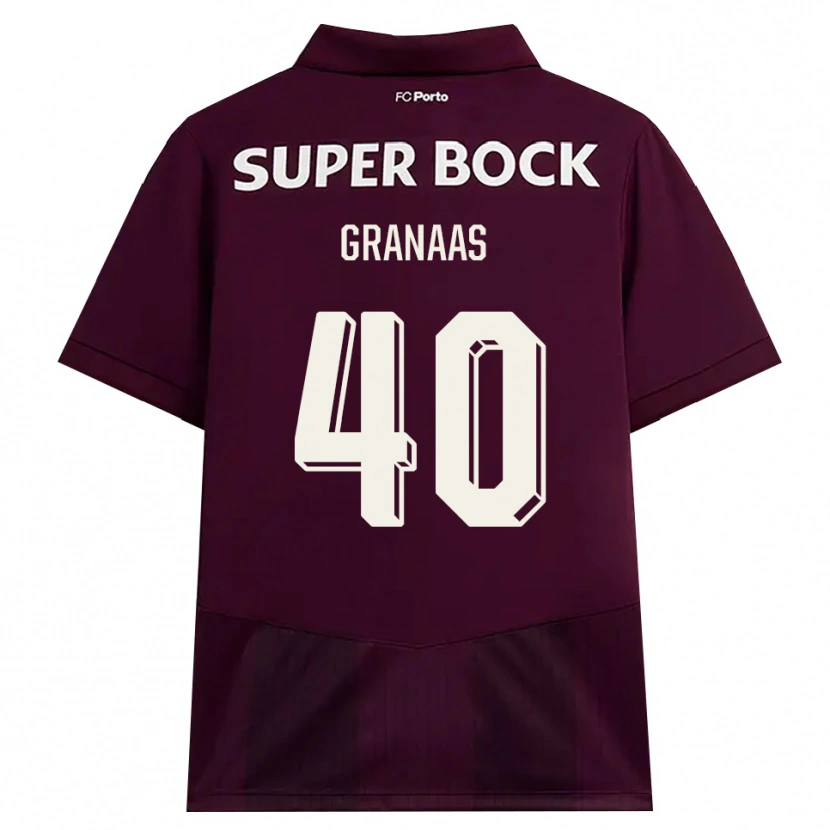 Danxen Mujer Camiseta Eirik Granaas #40 Blanco Borgoña Blanco 2ª Equipación 2026/27 La Camisa
